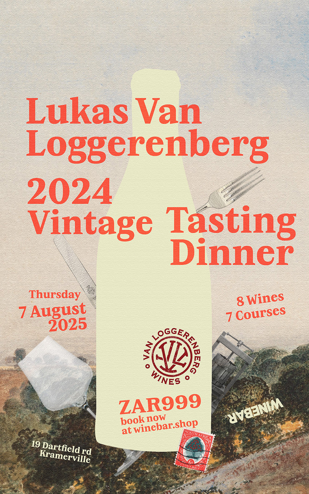 Lukas van Loggerenberg '24 Vintage Release Tasting & Dinner – Thurs 7 Aug