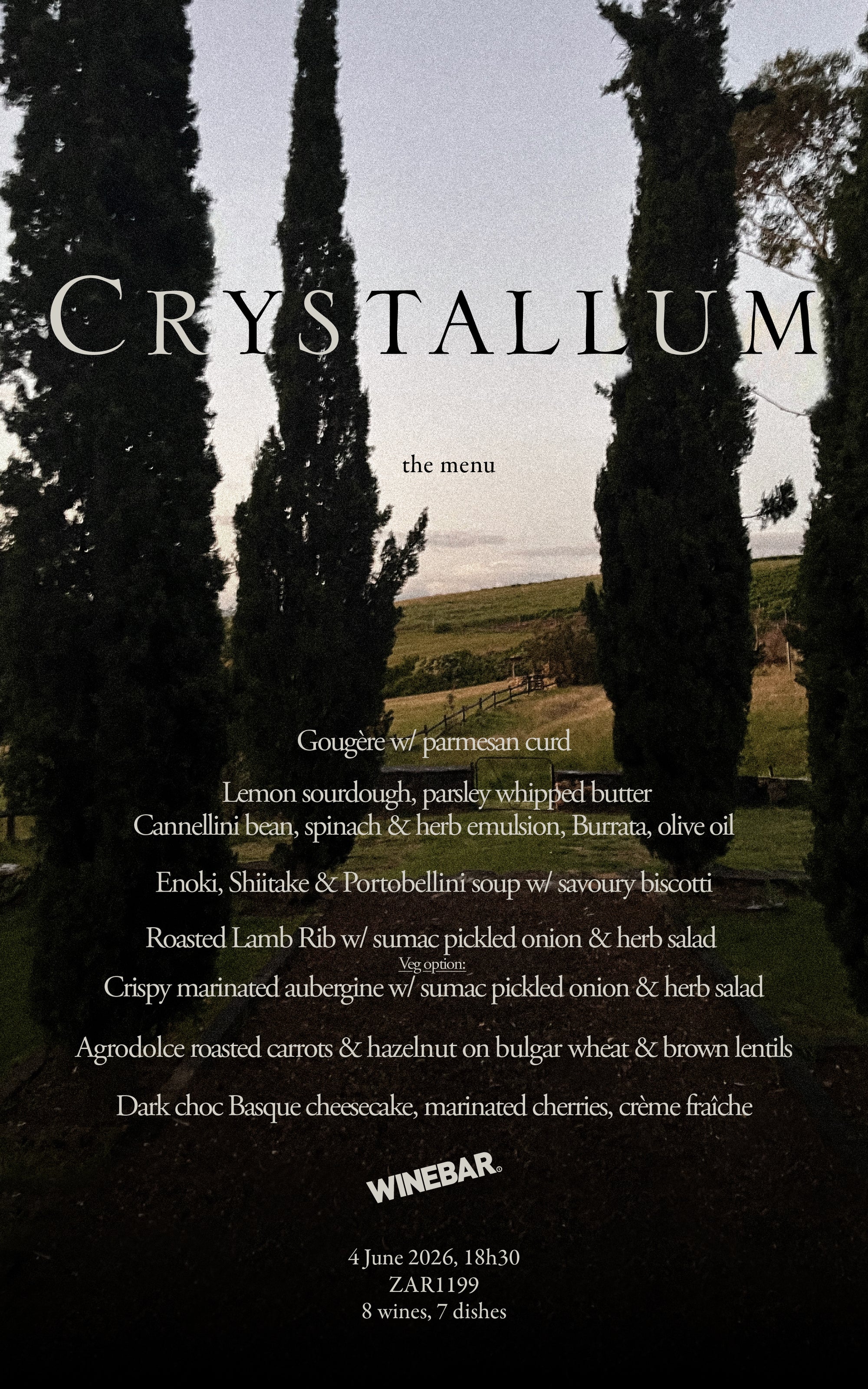 Crystallum Vintage Release Tasting & Dinner – Thurs 4 Jun