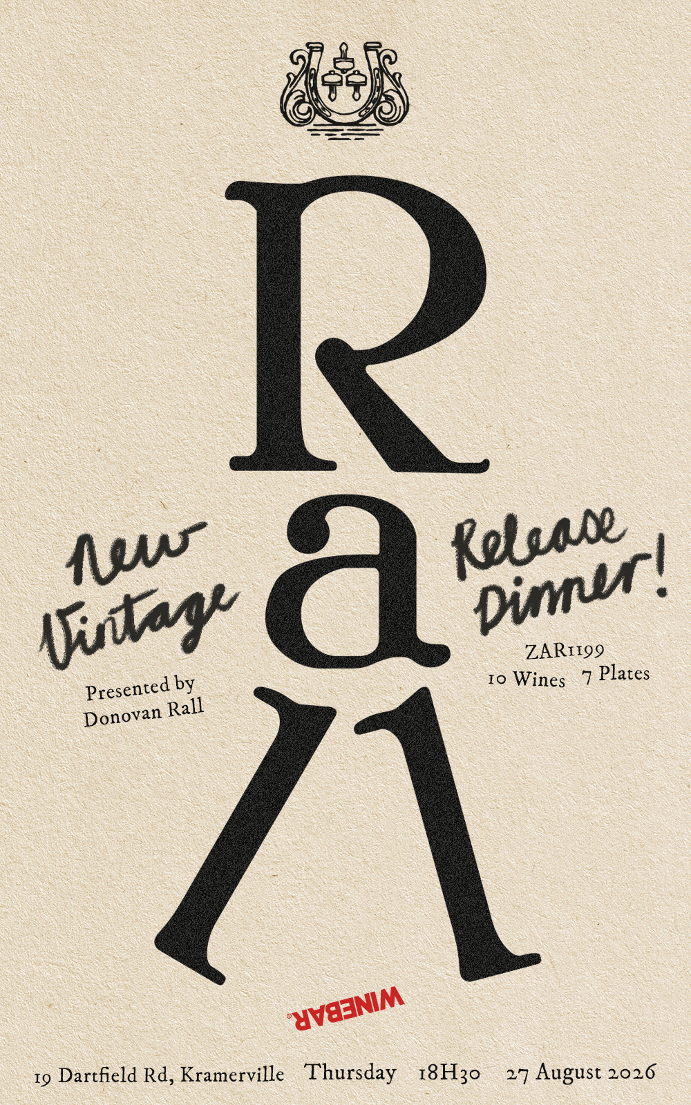 Rall Wines Release Tasting & Dinner – Thurs 27 Aug